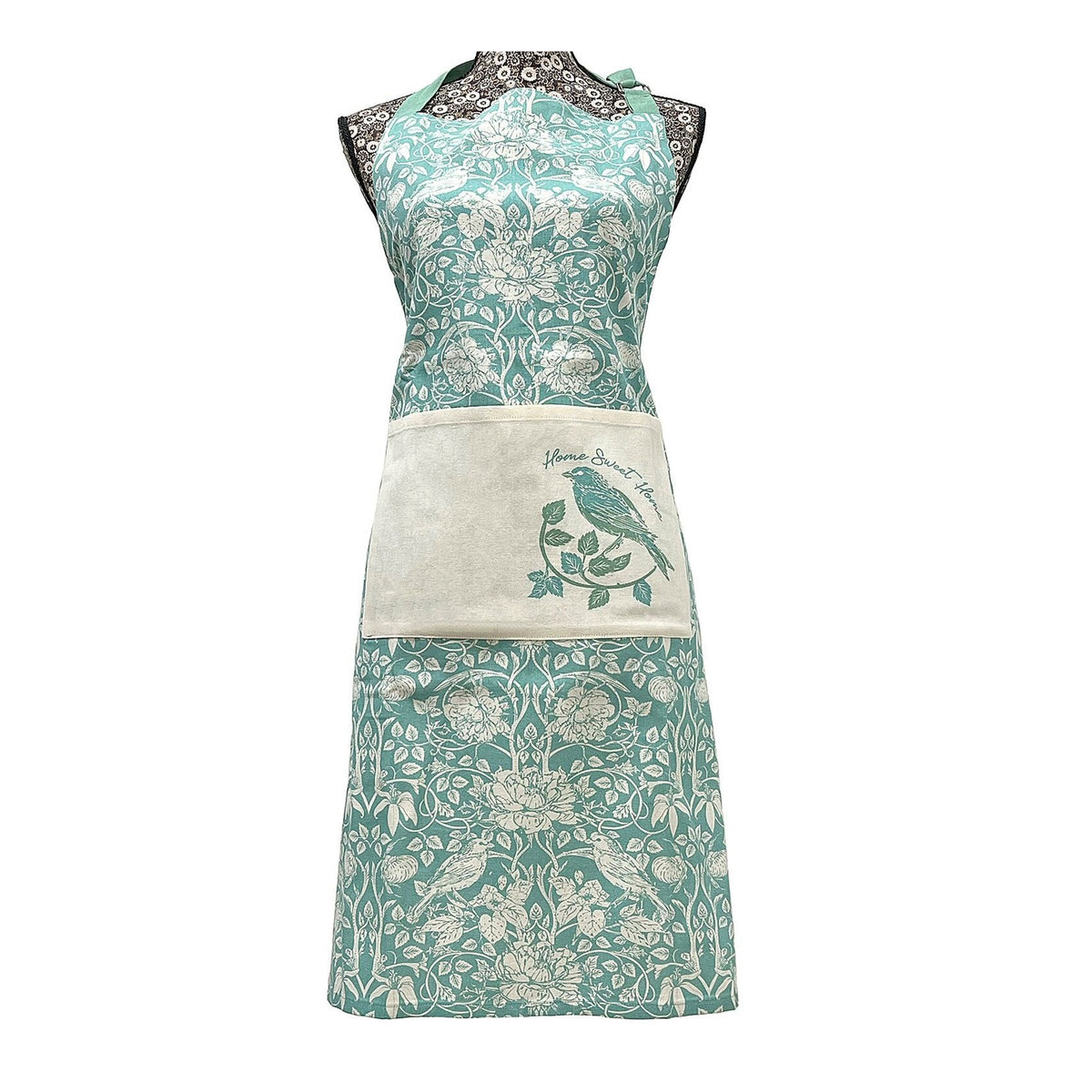Country Club Apron with Adjustable Neck Strap Multicoloured KCO232114 | Flora and Fauna Design | Cotton Blend Cooking Apron | Home Sweet Home Print