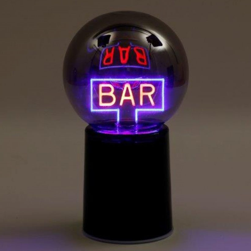 SiL Interiors Neon Bar Lamp Black 12cm x 12cm x 22cm EL0988 | Battery Operated LED Light | Retro Glow Light for Home Decor | 3 AA Battery Powered | Stylish Night Light for Bar Area