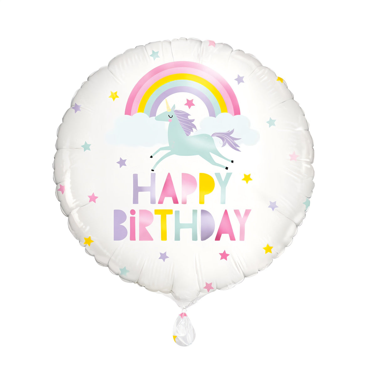 Unique Party Happy Birthday Rainbow Unicorn Happy Birthday Foil Helium Balloon Multicolour 18-Inch 53847