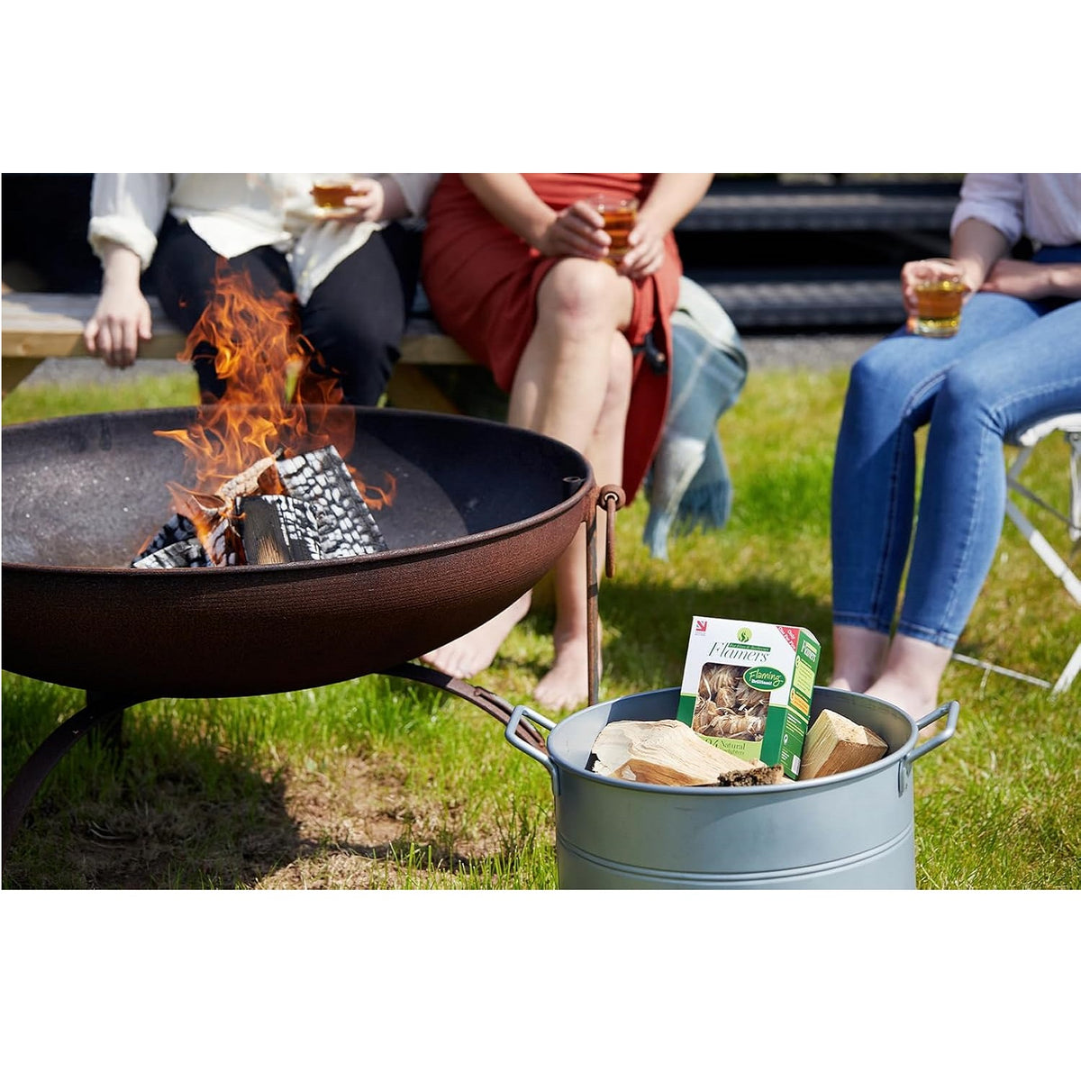 Flamers Firelighters Natural Pack of 24 FLAMERS24-576 | For Fires and Barbecues | Made from Natural - Renewable - Untreated Wood Shavings Dipped in Wax | Long Burn | Odourless | Easy to Light | Clean and Convenient | Great for Wood Burning stoves - Open