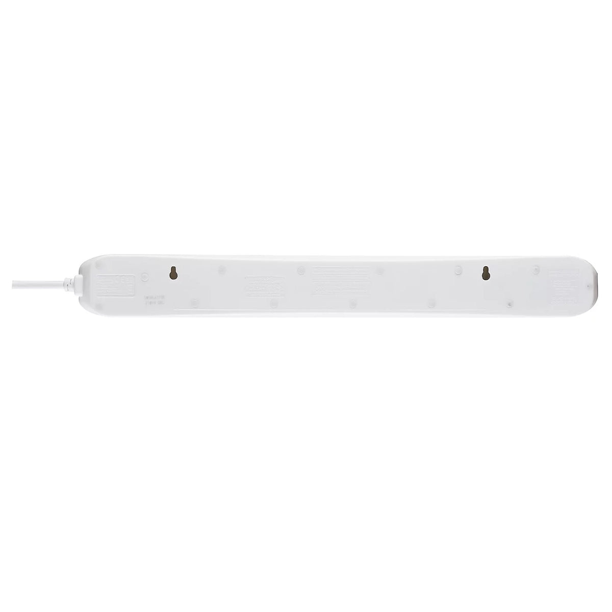 Masterplug Switched Surge Extension Lead White 13A SWSRG6210N | Surge Protected | 2 Meter Cable | 6 Socket | Protects your Valuable Equipment and Control the Power to Each Individual Socket