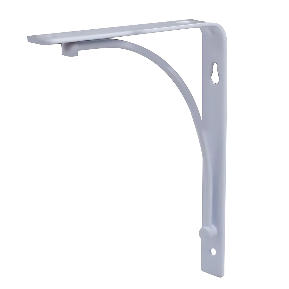 Dekton Powder Coated Curved Shape Shelf Bracket White 8-Inch x 8-Inch DH08145