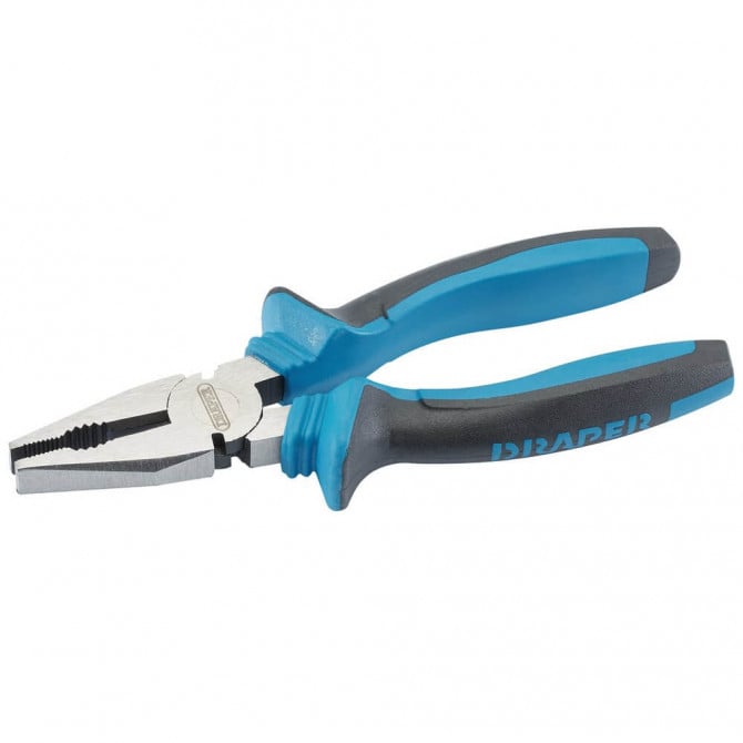 Draper Soft Grip Combination Pliers Black and Blue 180mm 44138