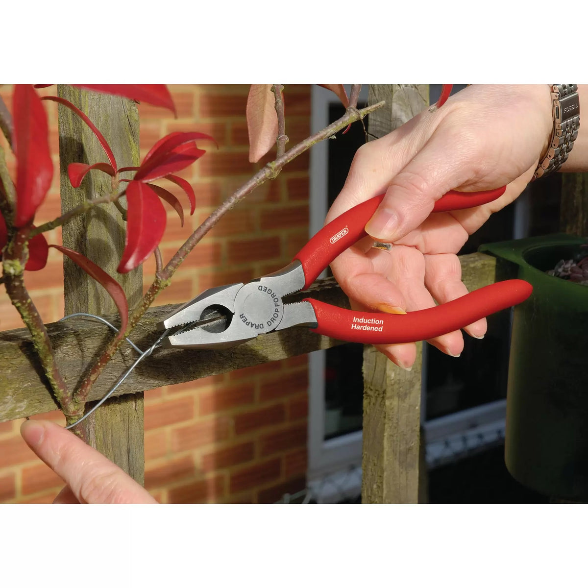 Draper Redline PVC Dipped Handles Pliers Set Red 160mm Set of 3 67924