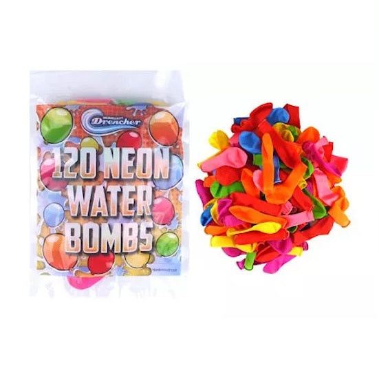 Henbrandt Drencher Neon Water Bombs Assorted Colours Pack of 120 R51174 | Fun Outdoor Game | For Kids and Adults | Perfect for Summer Parties and Events