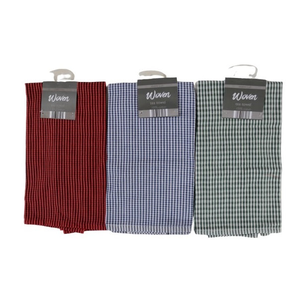 Country Club Woven Tea Towels Multicoloured Pack of 1 KTP232299 | Assorted Designs | 100 Percent Cotton | Absorbent and Durable | Durable Dish Cloths