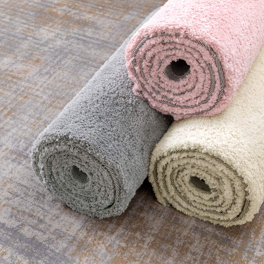 SiL Luxury Plush Bath Mat Assorted Colours 60cm x 90cm Pack of 1 TX1368 | Non-Slip | Absorbent | Microfiber Rug for Bathroom | Quick Dry | Soft and Fluffy Texture