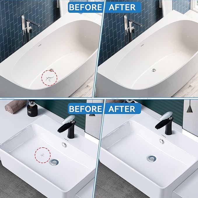 Bison Enamel Fix Adhesive White 20ml 6305648 | Waterproof and Temperature-Resistant Repair Paint | For Baths-Sinks and Tiles