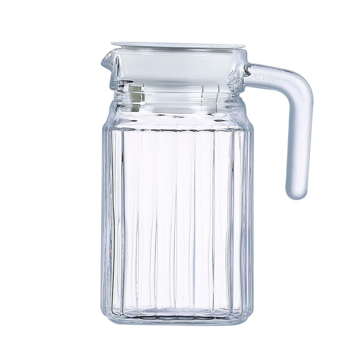 Luminarc Quadro Glass Water Jug with Lid Clear 500ml 75201 | Pitcher with Handle | Ideal for Juice-Milk and Beverages