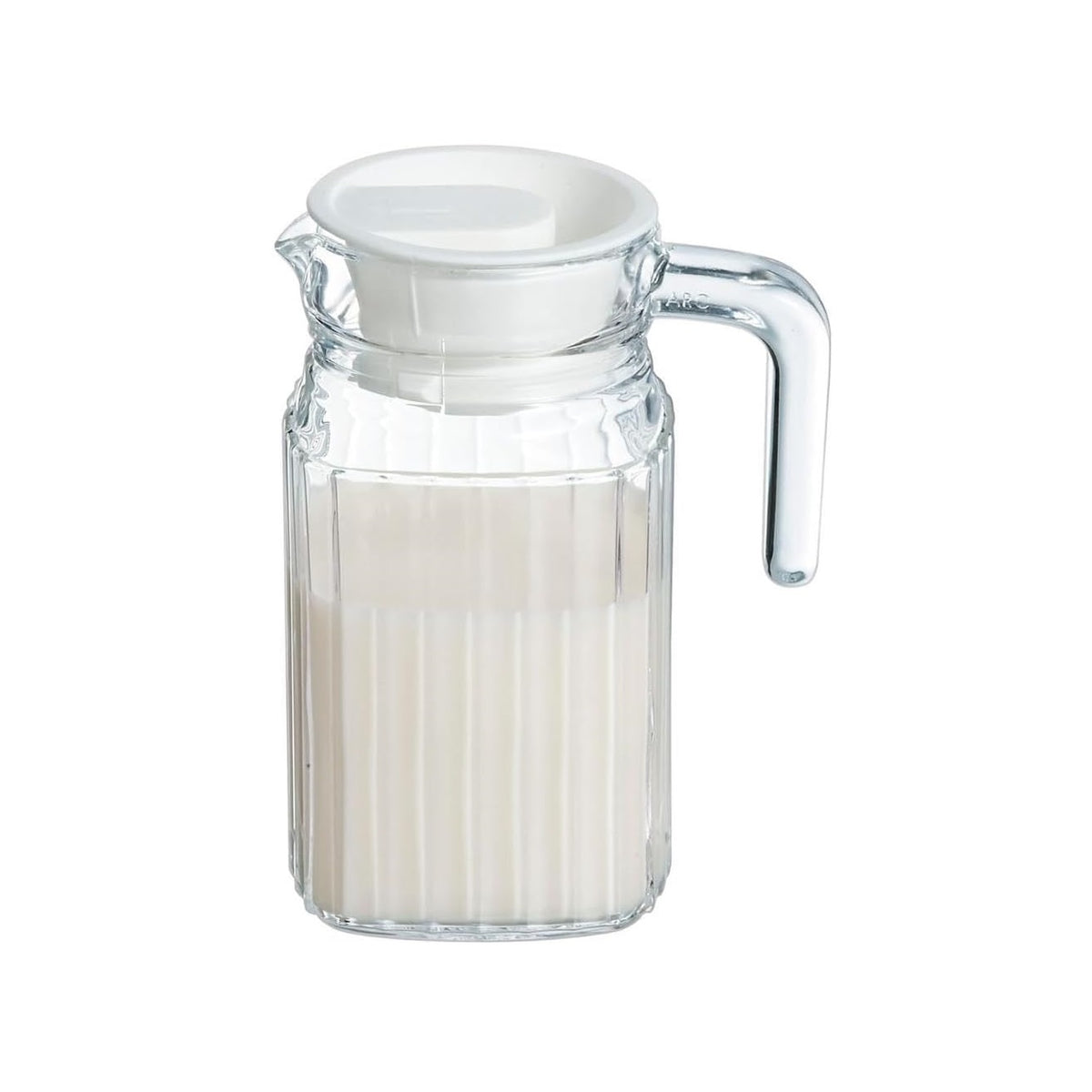 Luminarc Quadro Glass Water Jug with Lid Clear 500ml 75201 | Pitcher with Handle | Ideal for Juice-Milk and Beverages