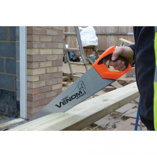 Draper Venom First Fix Triple Ground Handsaw Orange and Silver 500mm 82201