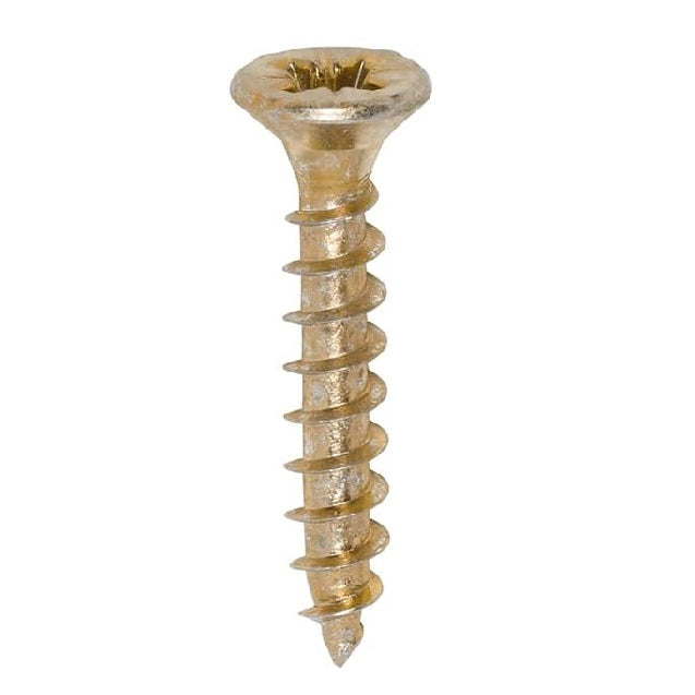 Timco Solo Wood Screws Zinc Yellow 4.0mm x 25mm Pack of 200 40025SOLOC | Timber Construction Screws | Chipboard and Woodscrews