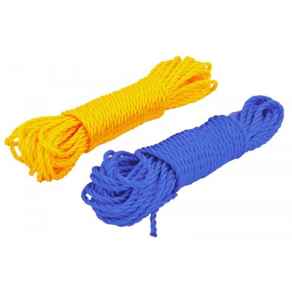 Rolson Heavy Duty Poly Rope Assorted Colours 15Mtr x 6mm 44262 | Durable Weather-Resistant | Polypropylene Cord | For General Use-Camping and DIY Tasks