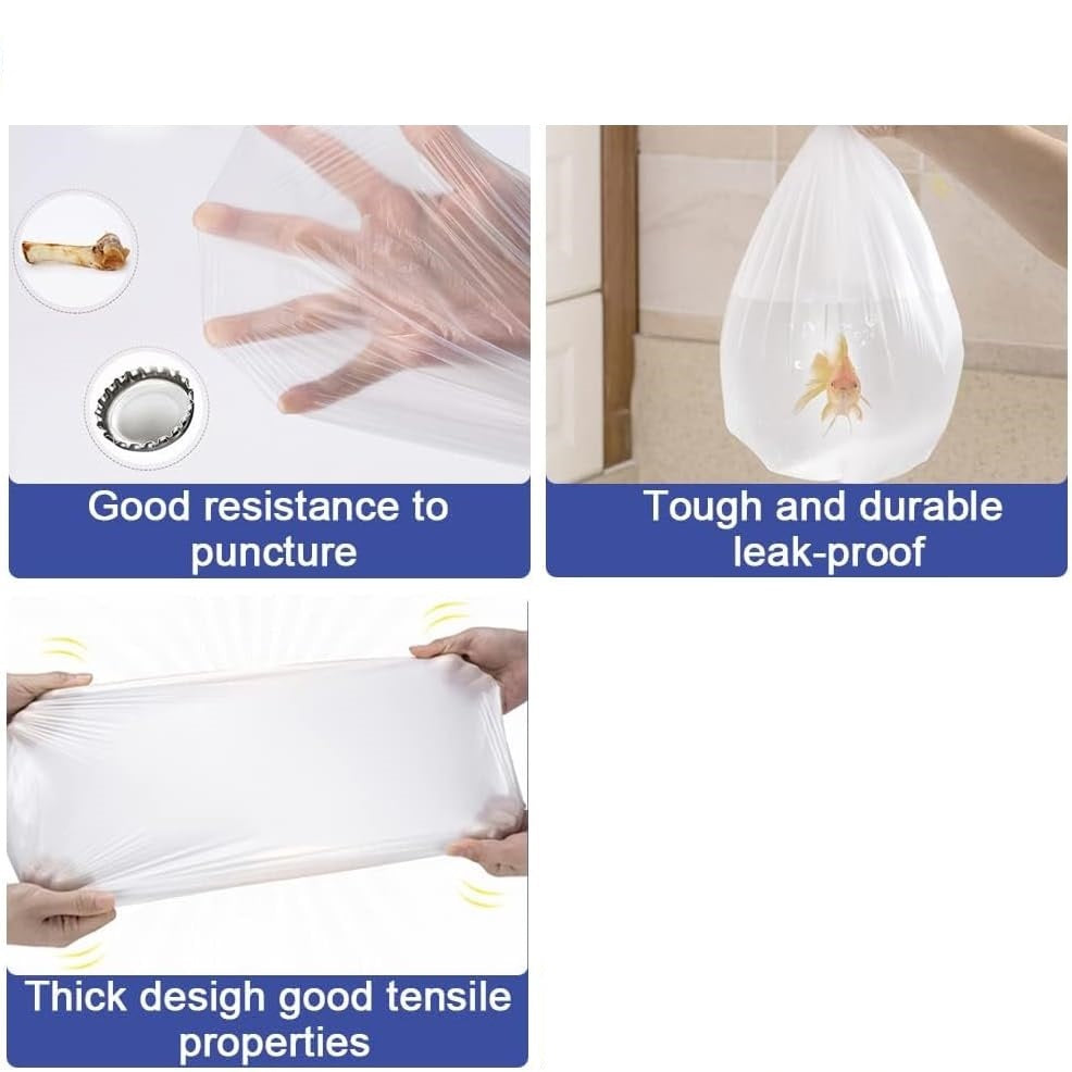 Kingfisher Everyday Pedal Bin Liners White Pack of 100 BB100P | 12Ltr Capacity | Durable Kitchen Waste Bags | Made from Recycled Material