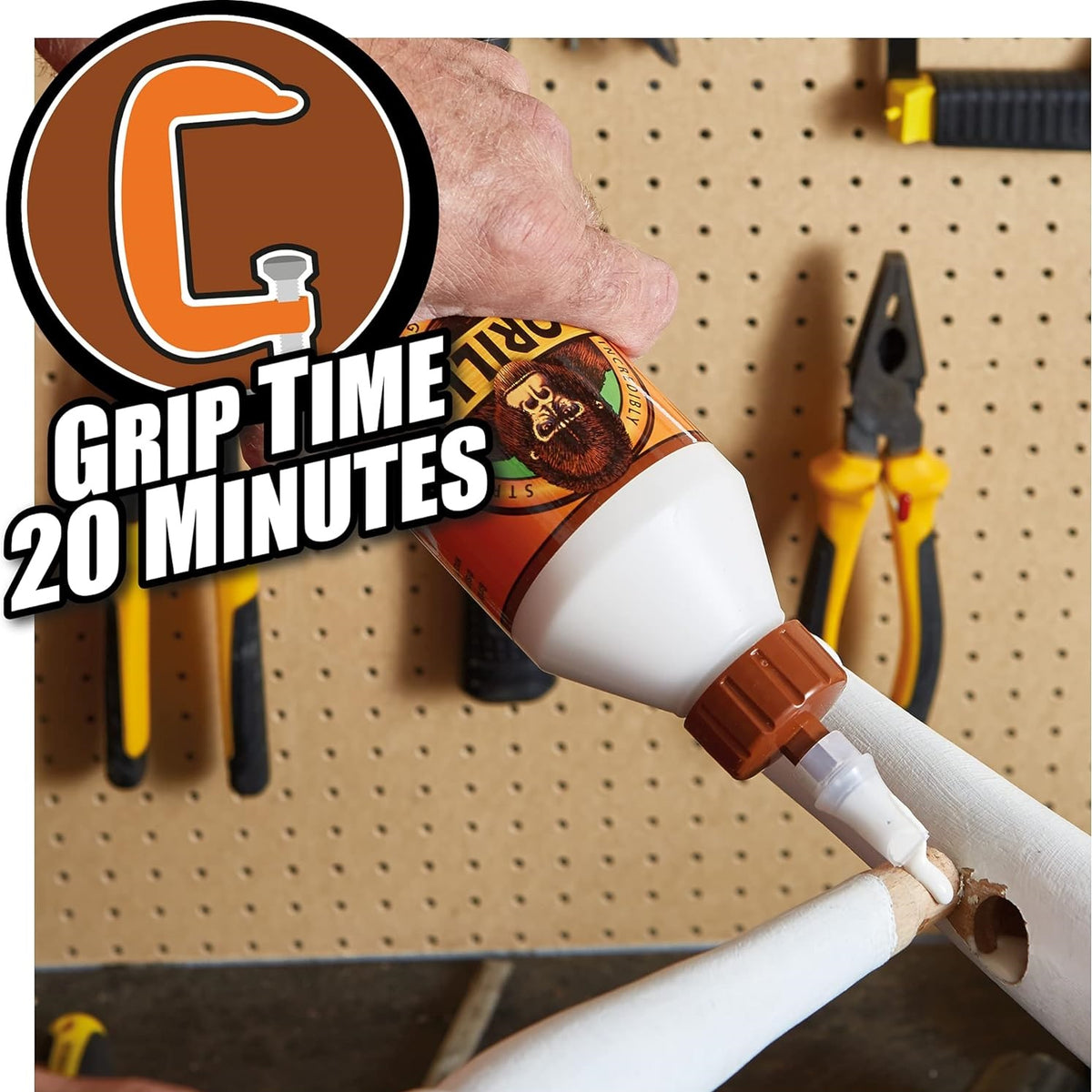 Gorilla Wood Glue Natural 236ml 5044801 | Strong Waterproof Adhesive | For Indoor and Outdoor Use | With Anti-Clog Applicator | For Strong and Fast Bond