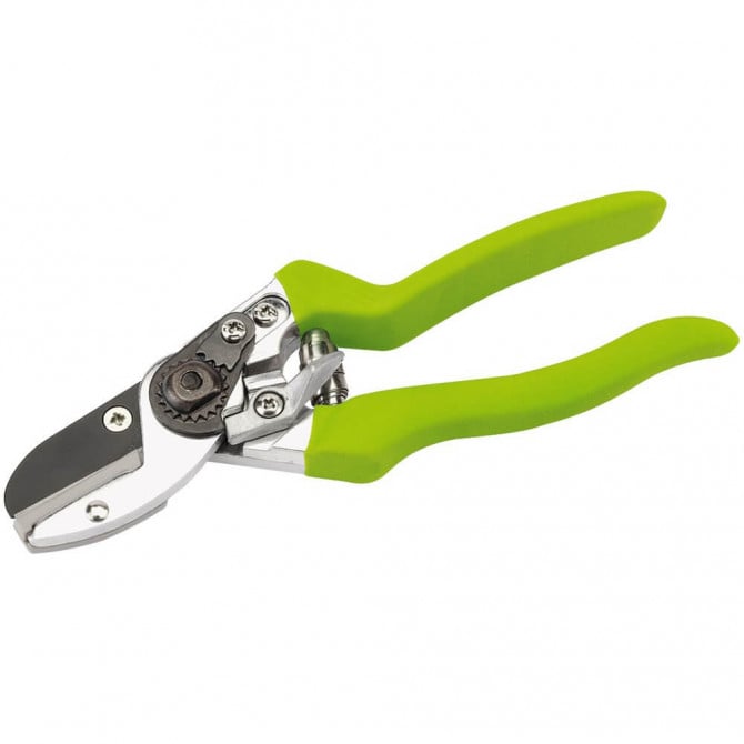 Draper Soft Grip Thumb Locking Catch Anvil Pattern Secateurs Green 215mm 83974