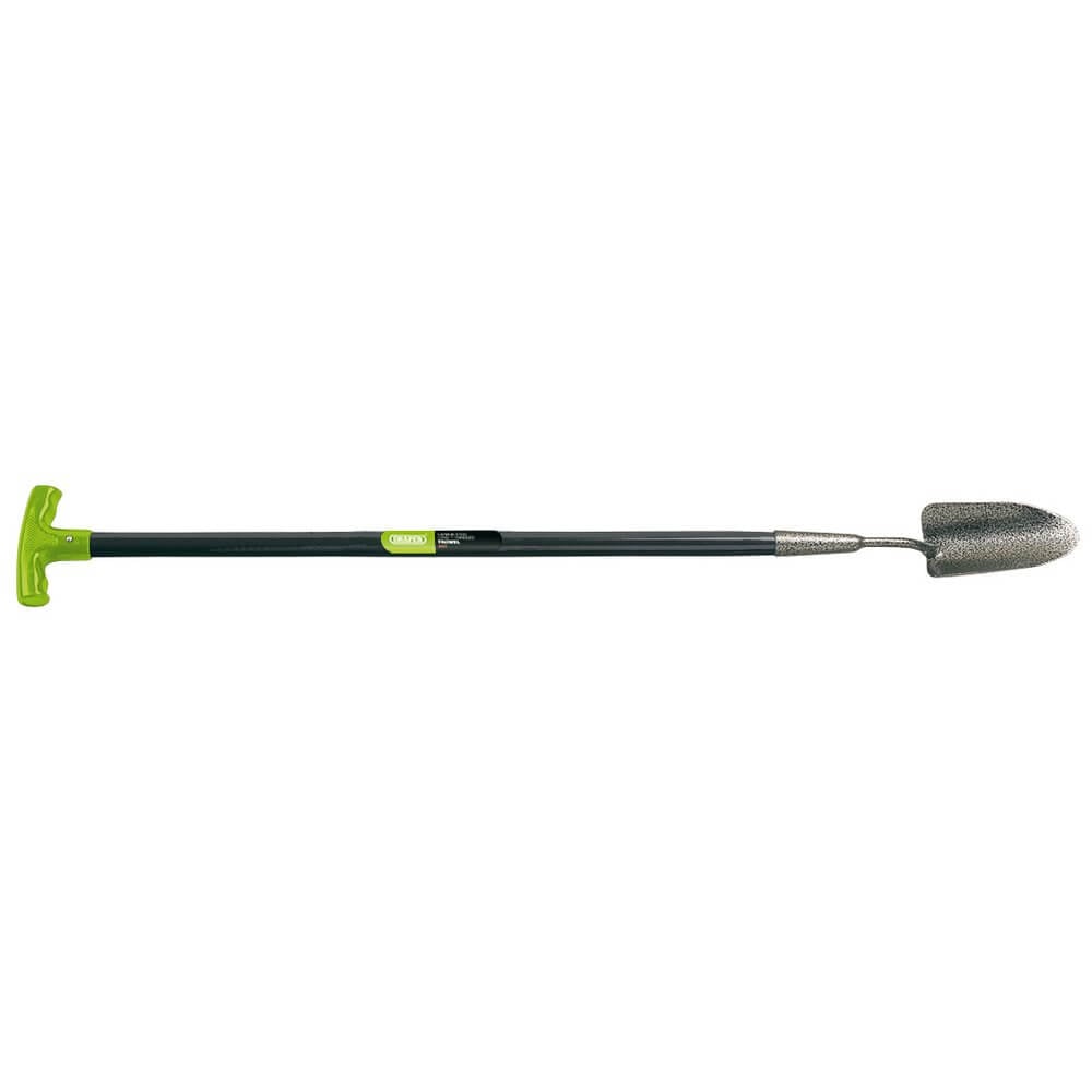 Draper Carbon Steel T Shape Long Handle Gardening Work Hand Trowel Black and Green 88803