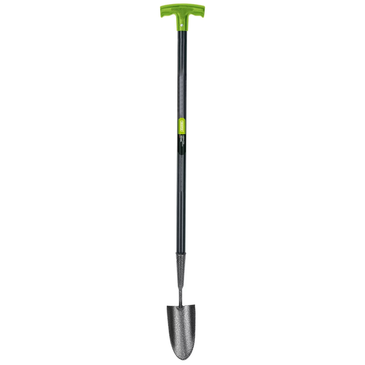 Draper Carbon Steel T Shape Long Handle Gardening Work Hand Trowel Black and Green 88803