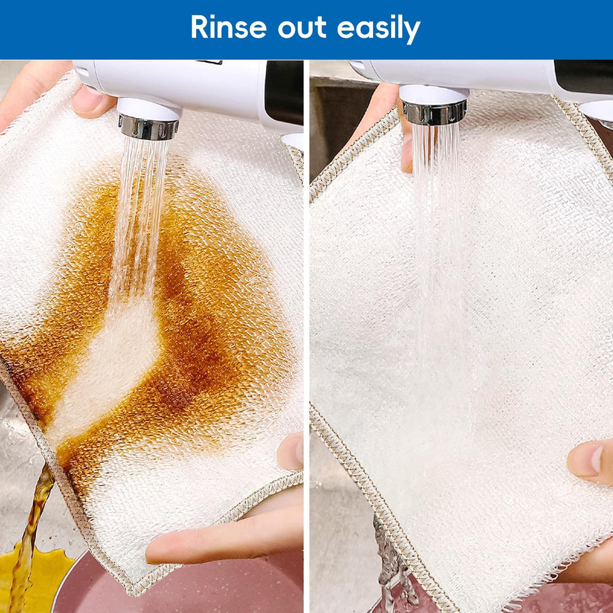 Ramon Squeaky Clean Microfibre Dish Cloths White Pack of 3 776W.3SQ2 | Super Absorbent and Durable | Multipurpose Cleaning Cloths | For Kitchen and Household Use