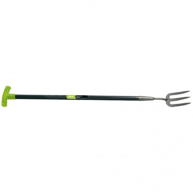 Draper Carbon Steel T Shape Handle Gardening Work Hand Fork Black and Green 88804