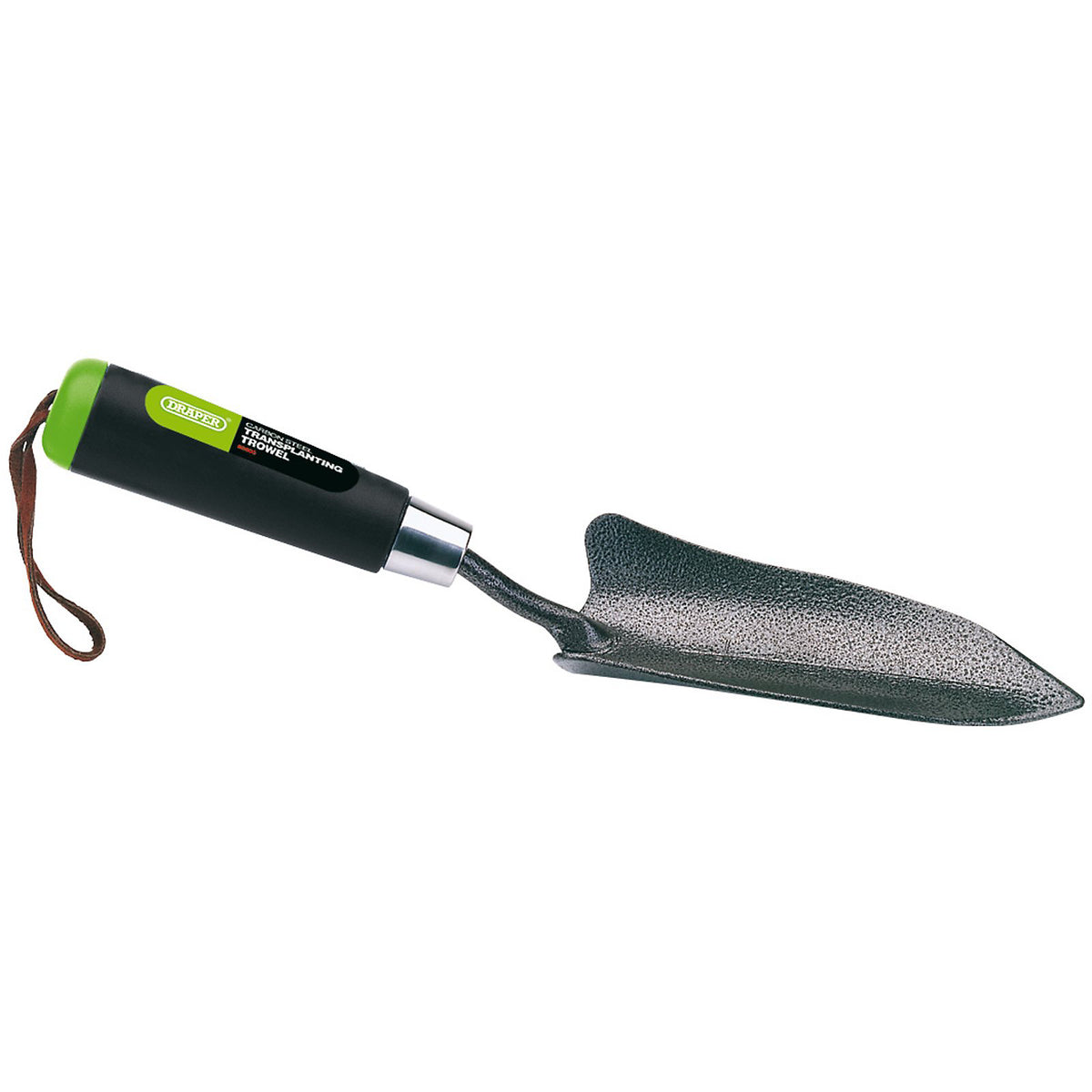 Draper Carbon Steel Transplanting Trowel Black and Green 195648