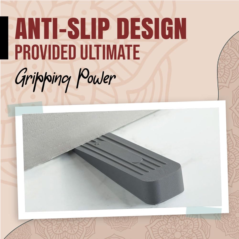 Starpack Rubber Door Stopper Wedge Grey 72112 | Non-Slip Design | Works on Wooden-Carpeted-Laminated and Tiled Floors