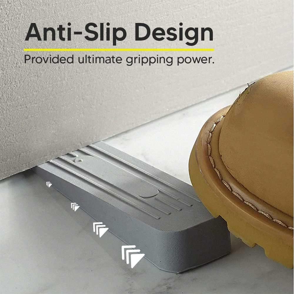 Starpack Rubber Door Stopper Wedge Grey 72112 | Non-Slip Design | Works on Wooden-Carpeted-Laminated and Tiled Floors