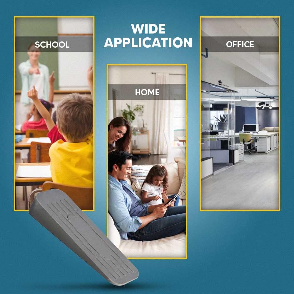 Starpack Rubber Door Stopper Wedge Grey 72112 | Non-Slip Design | Works on Wooden-Carpeted-Laminated and Tiled Floors