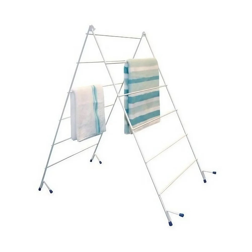 Foldable 15 Rail Over Bath Clothes Airer Rack White 7.5Mtr A-06 | Indoor Outdoor Drying Stand | Large Capacity with 2 Sides | Space-Saving and Lightweight Design