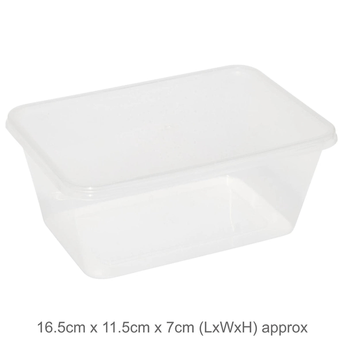 Caroline Plastic Food Storage Trays with Lids Clear 1000ml Pack of 4 2005 | Microwave and Freezer Safe | Reusable Meal Prep Containers