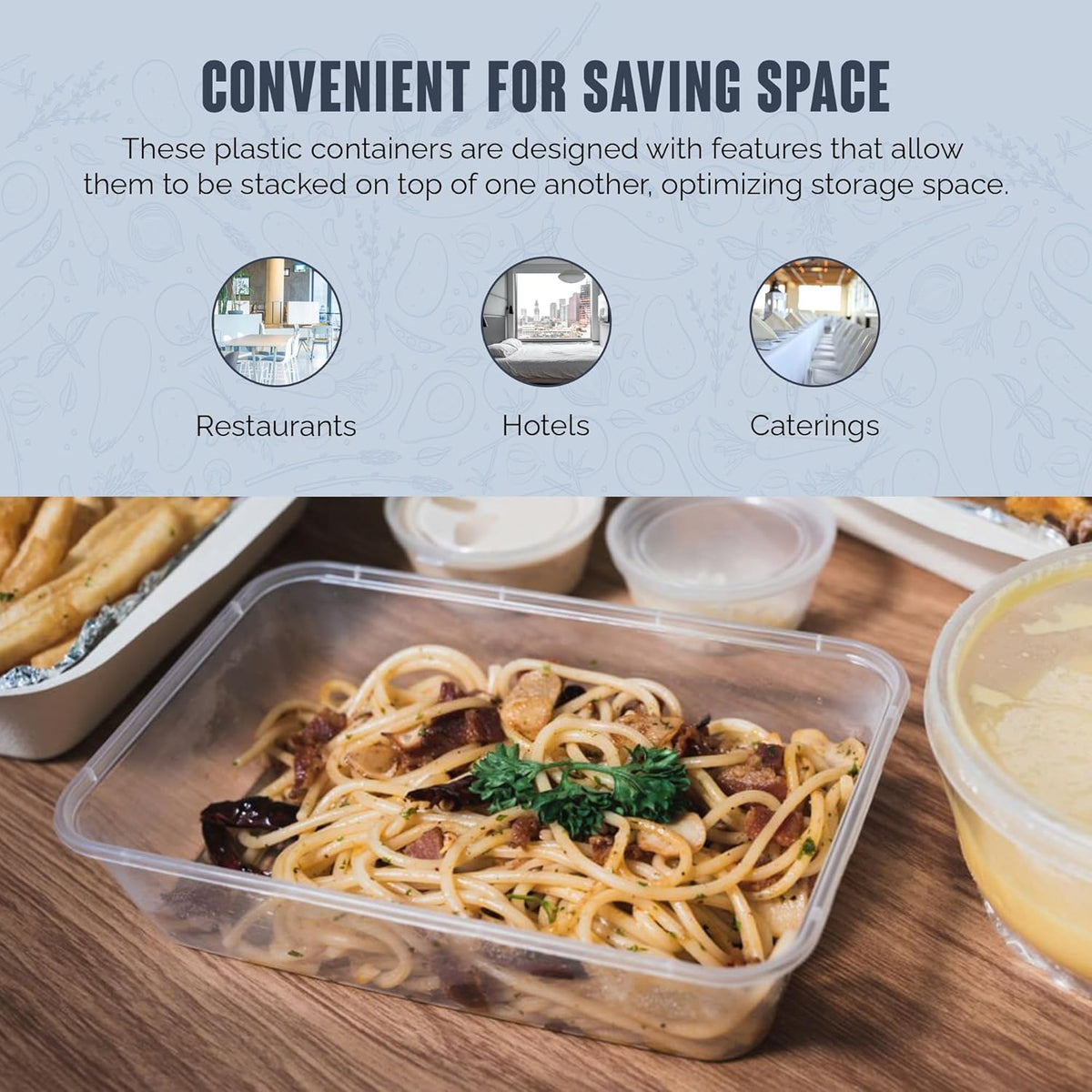 Caroline Plastic Food Storage Trays with Lids Clear 1000ml Pack of 4 2005 | Microwave and Freezer Safe | Reusable Meal Prep Containers