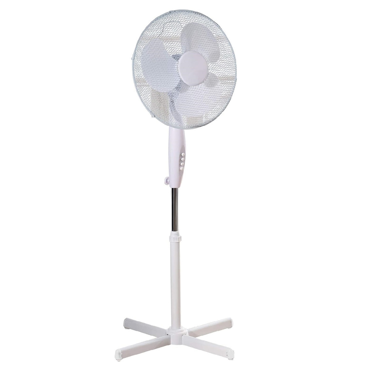 Daewoo Stand Pedestal Fan White 16-Inch COL1065 | 3 Speed Settings | Adjustable Height | Mesh Grill | Oscillating Function | Instant Cool Air | Up and Down Tilt