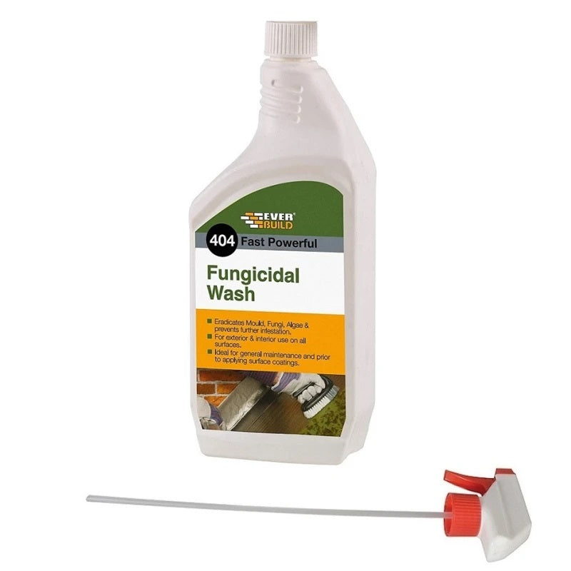 Everbuild 404 Fungicidal Wash Moss and Mould Remover Spray White 1Ltr FUN1