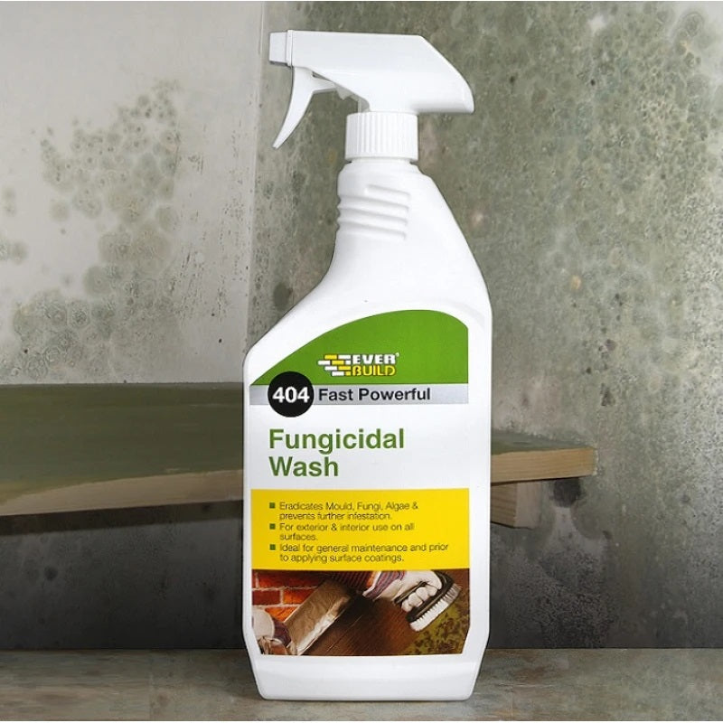 Everbuild 404 Fungicidal Wash Moss and Mould Remover Spray White 1Ltr FUN1