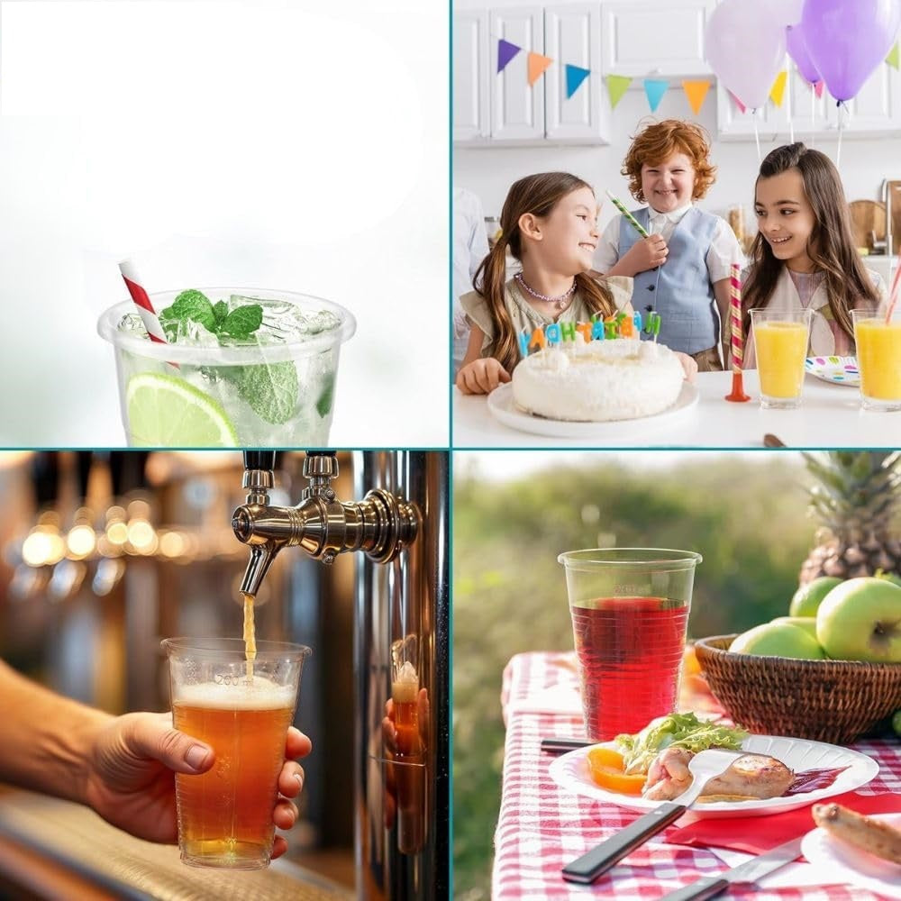 Caroline Plastic Tumblers Clear 500ml Pack of 12 1623 | Disposable Drinking Cups | Ideal for Parties-Events and Catering Use
