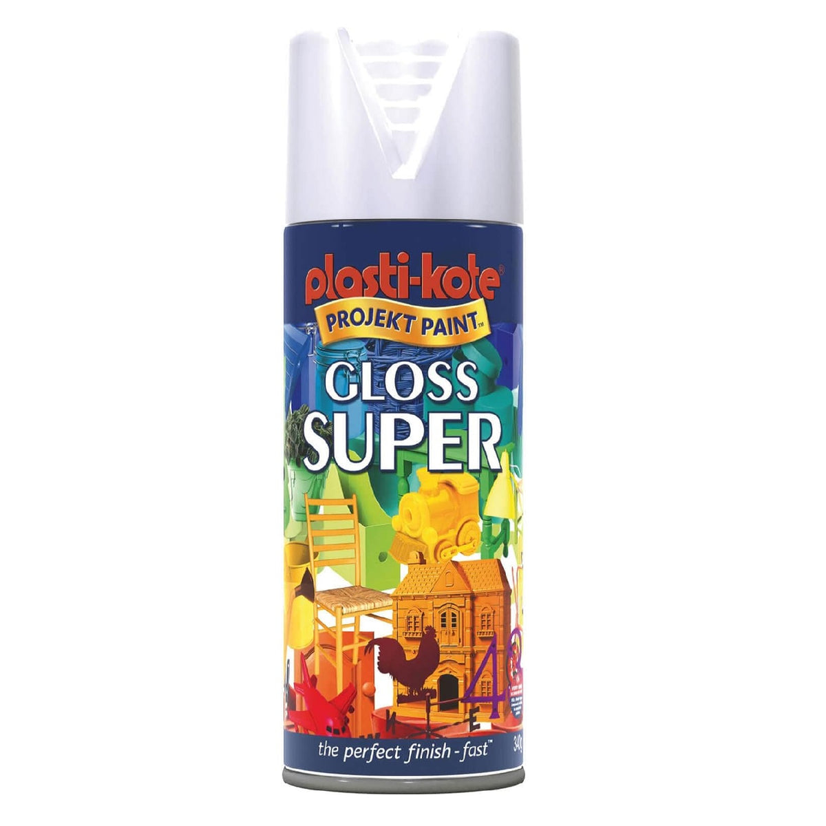 Plasti-Kote Super Gloss Finish Spray Paint White 400ml 1109 | The Perfect Finish Fast