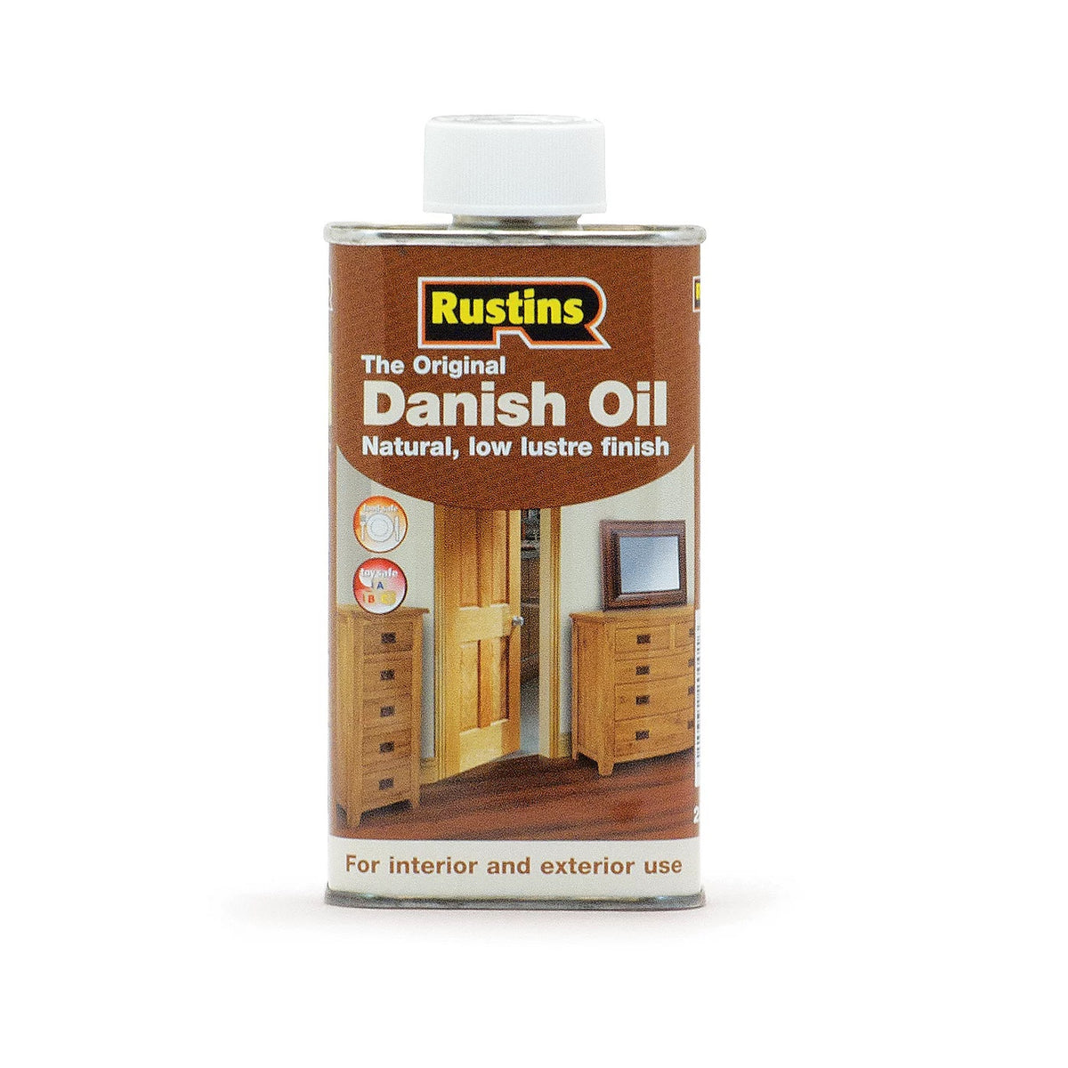 Rustins The Original Danish Oil Clear 250ml DANO250 | Natural - Low Lustre Finish | For Interior and Exterior Use