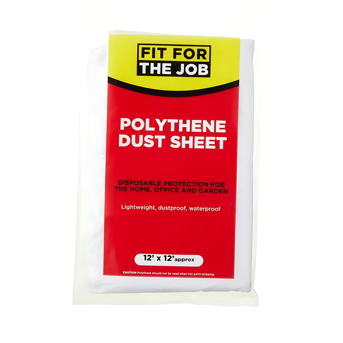 Rodo Fit For The Job Polythene Dust Sheet Transparent 12ft x 12Ft FDPY002 | Disposable Protection for the Home - Office and Garden | Lightweight - Dustproof and Waterproof