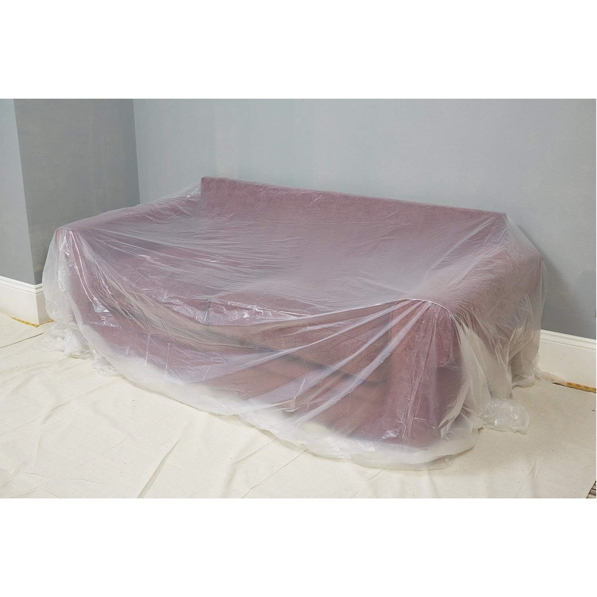 Rodo Fit For The Job Polythene Dust Sheet Transparent 12ft x 12Ft FDPY002 | Disposable Protection for the Home - Office and Garden | Lightweight - Dustproof and Waterproof