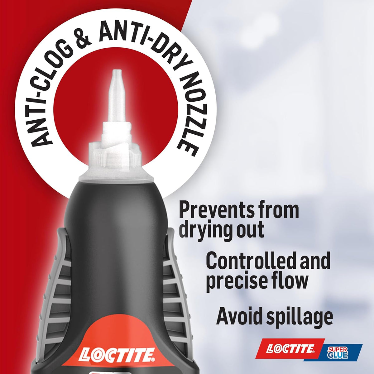 Loctite Super Glue Control Gel Nozzle Clear 4g 3011467 | Precision Tip for Controlled Flow | With Anti-Clog and Anti-Dry | Avoid Spillage