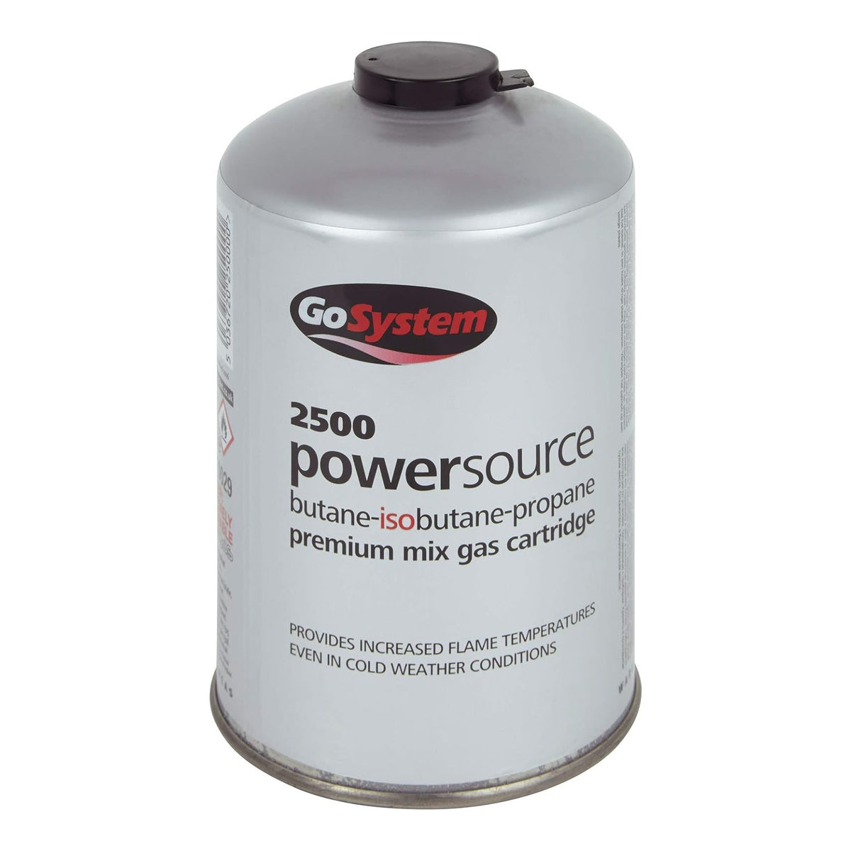 GoSystem 2500 Powersource Butane and Propane Gas Cartridge Silver 16.1cm x 10.3cm 500g G2500 | Premium Mix Fuel | For High Flame Performance | Ideal for Cold Weather Use