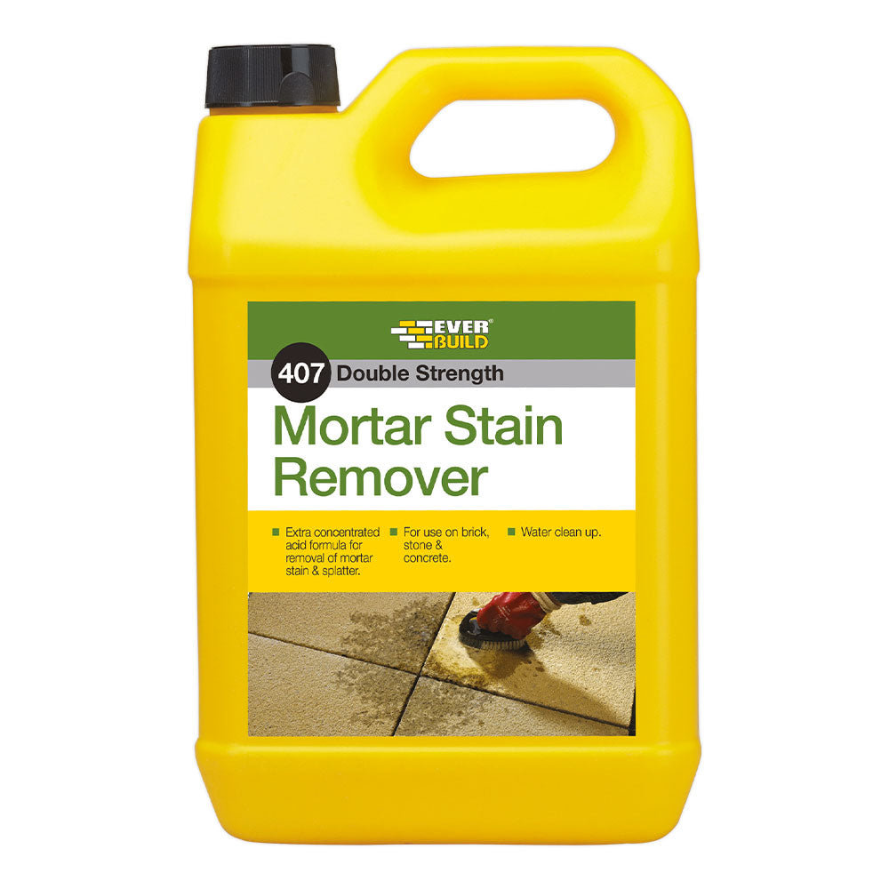 Everbuild 407 Double Strength Mortar Stain Remover Clear 5Ltr MORSTAIN5