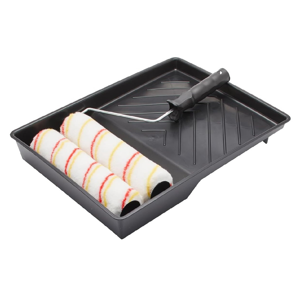 Fit for the Job Emulsion Roller and Tray Set Black and White 9-Inch PSETTH | For Use on Smooth and Semi-Smooth Surfaces