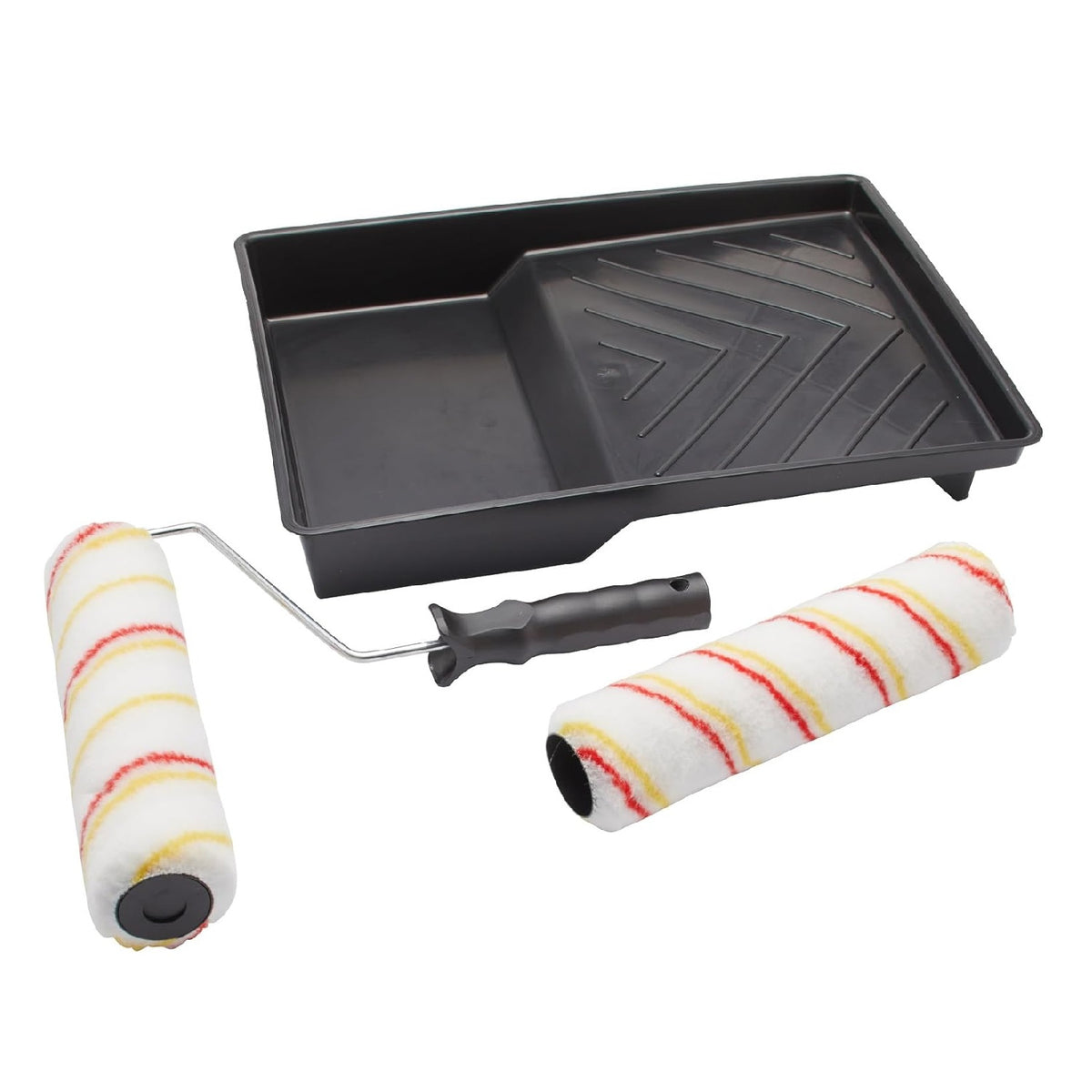 Fit for the Job Emulsion Roller and Tray Set Black and White 9-Inch PSETTH | For Use on Smooth and Semi-Smooth Surfaces