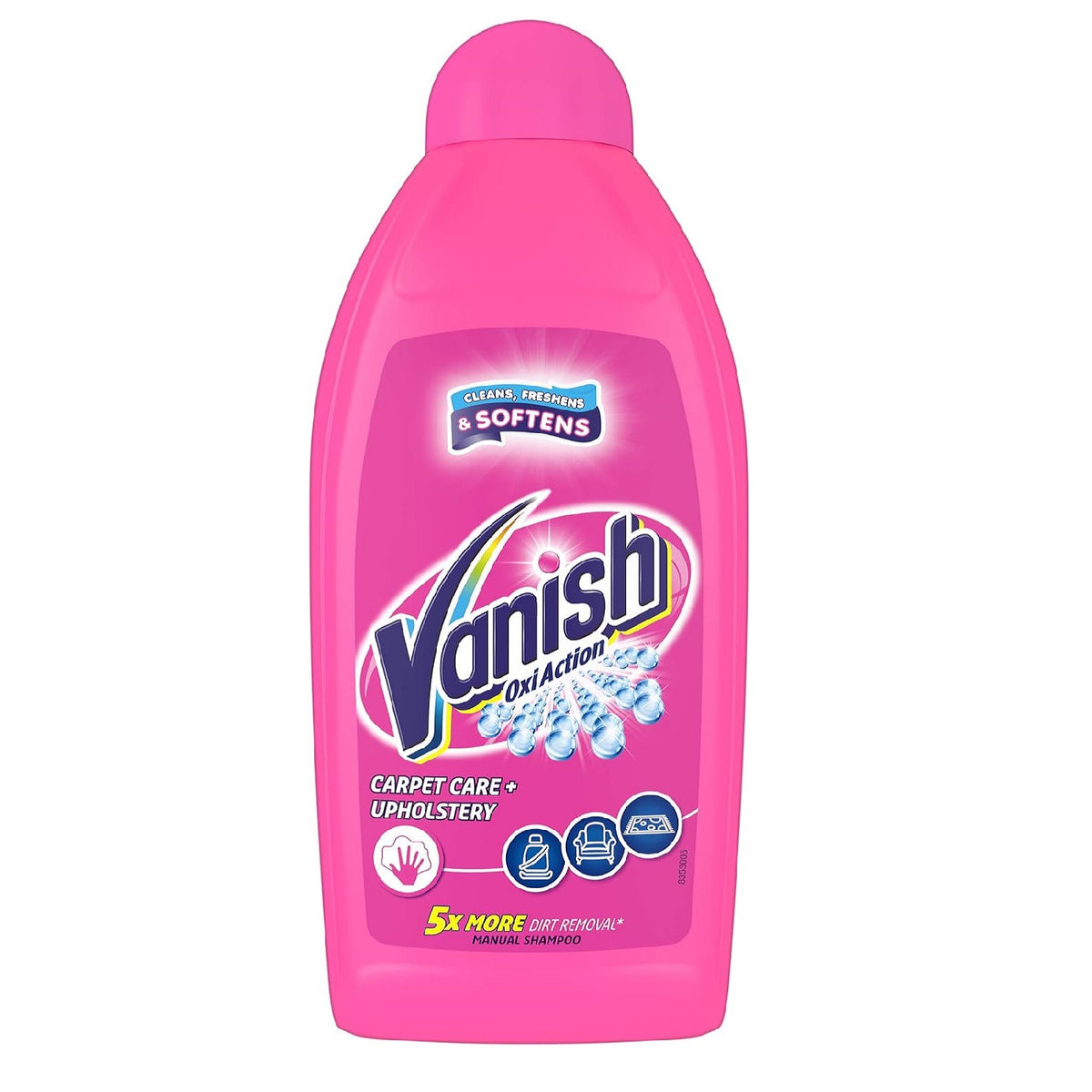 Vanish OxiAction Carpet Cleaner plus Upholstery Power Liquid Shampoo 450ml 559532 | Cleans - Freshens and Softens | 5x More Dirt Removal