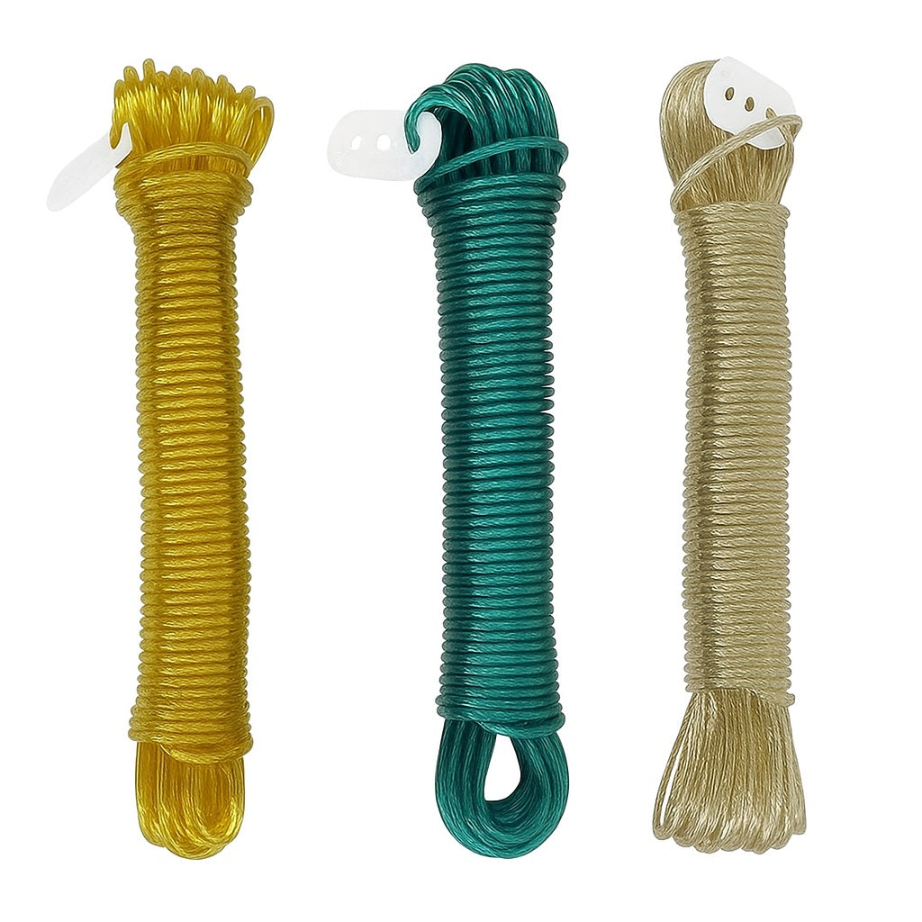 Holm Tie Plastic Cover Steel Core Clothes Line Assorted Colour 20Mtr Pack of 1 RD83088