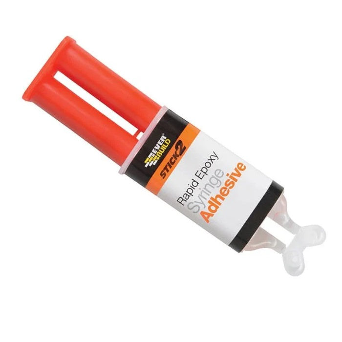 Everbuild Stick 2 Rapid Epoxy Syringe Adhesive Clear 24ml S2RAPEX24