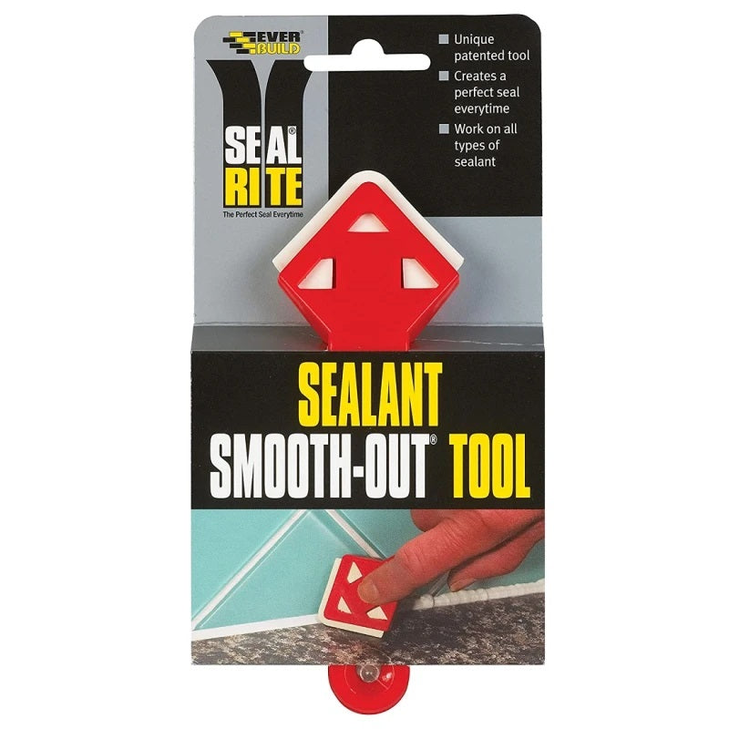 Everbuild Sealant Smooth Out Tool Red EVBSMOOTHOUT | Unique Patented Tool | Creates a Perfect Seal Everytime | Works on all Types of Sealant