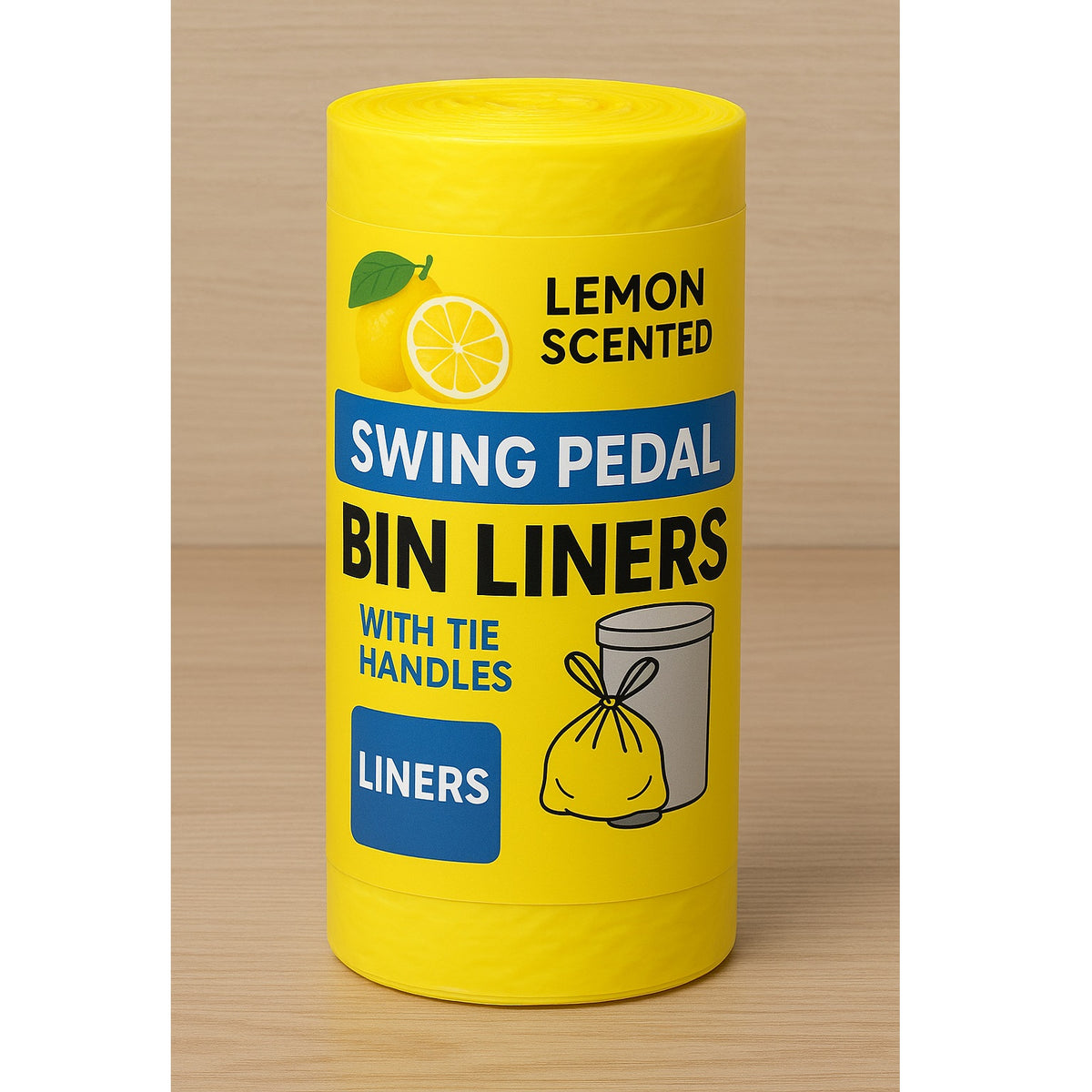 Lemon Scented Swing Bin Liners with Tie Handles Yellow Pack of 20 75001