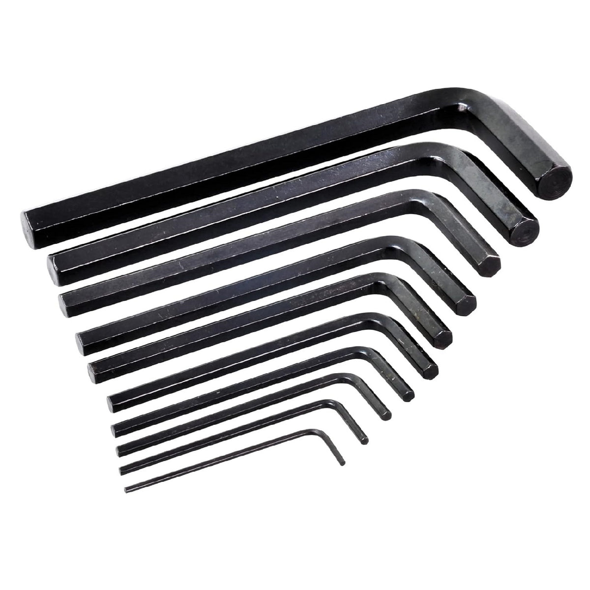 Rolson Metric Hex Key Set Black Assorted Size Pack of 10 40352 | Manufactured from Carbon Steel | Complete with Storage Rack